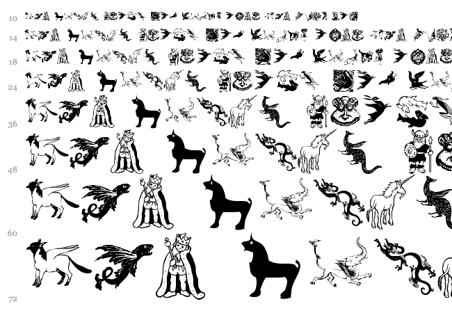 Mythological Disks font waterfall