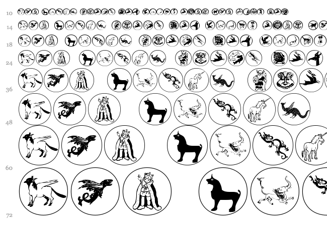 Mythological Disks font waterfall