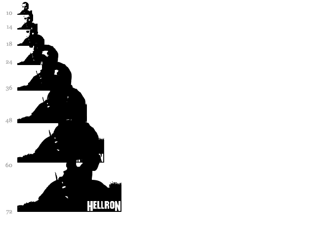 Old Skull Hellron font waterfall