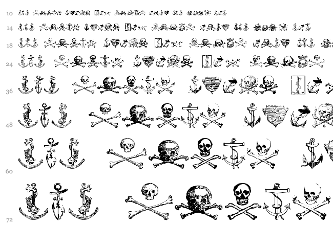 Pirates Two font waterfall