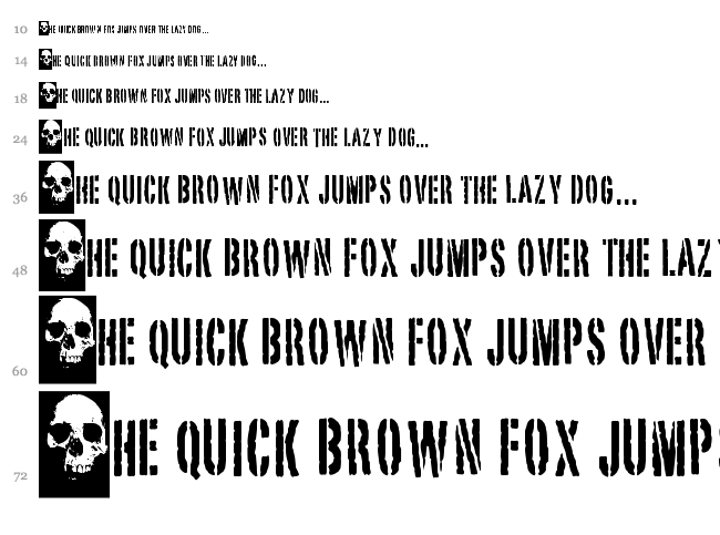 Skull TS 2 font waterfall