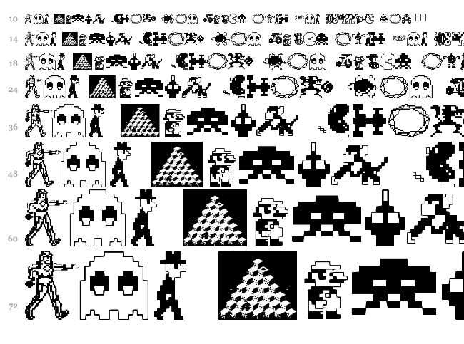 Arcade font waterfall