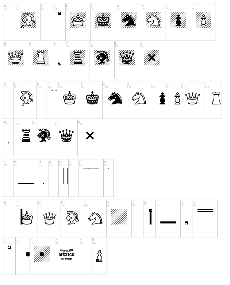 Chess Condal font map
