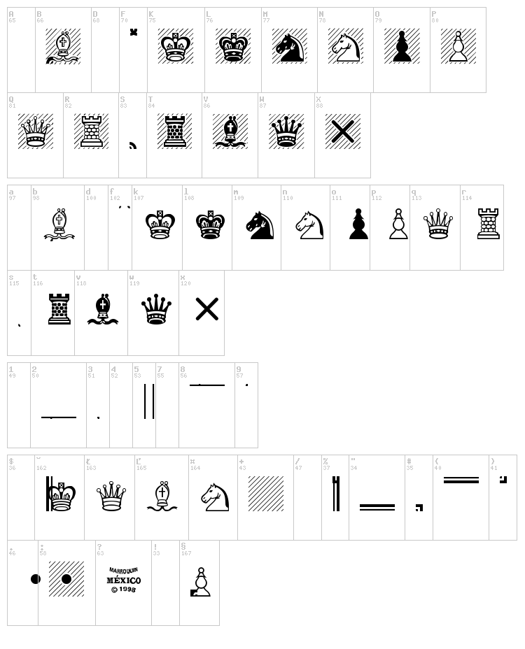 Chess Leipzig font map
