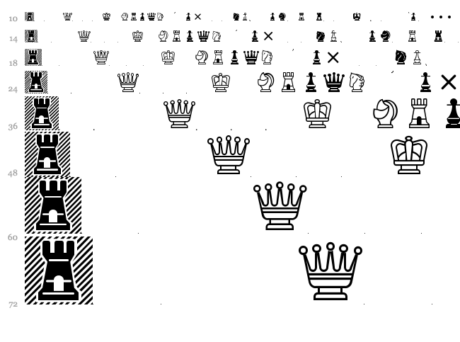 Chess Mediaeval font waterfall