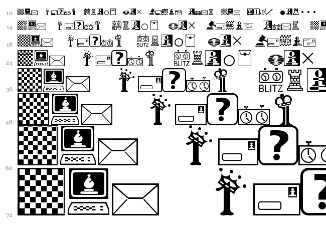 Chess Miscel font waterfall