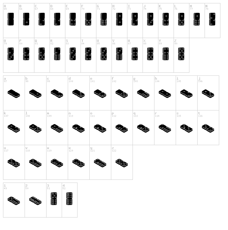 Dotica font map