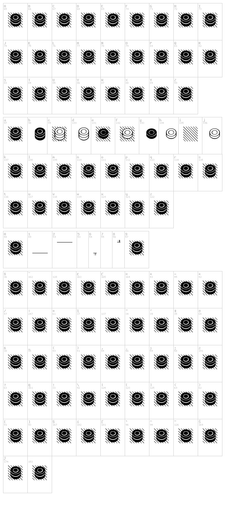 Draughts Ultrecht font map