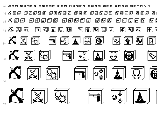 Gamedings font waterfall
