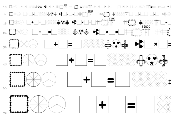 KG Build A Game font waterfall