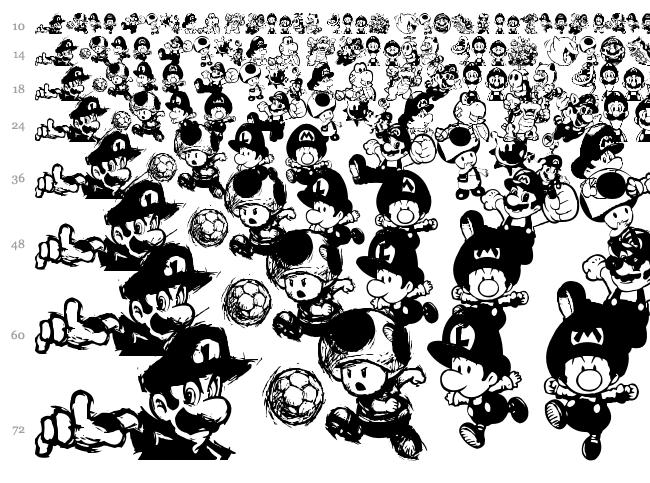 Mario and Luigi font waterfall