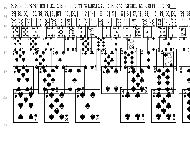 Playing Cards font waterfall