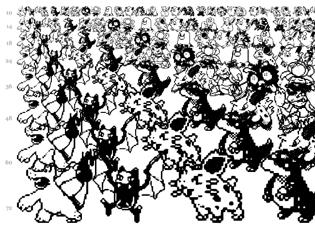 Pokemon Pixels font waterfall