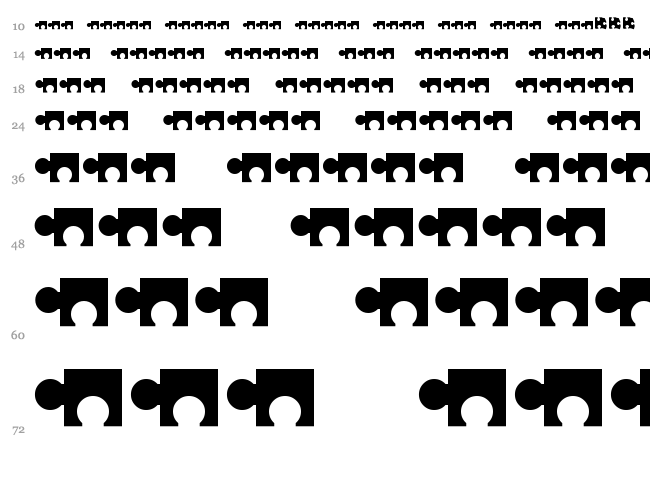 Puzzle font waterfall