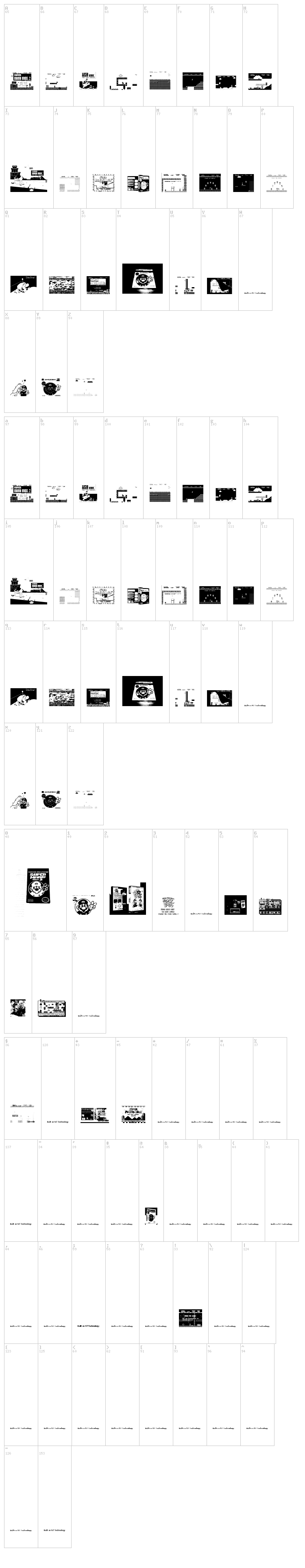 Super Mario Lost! font map
