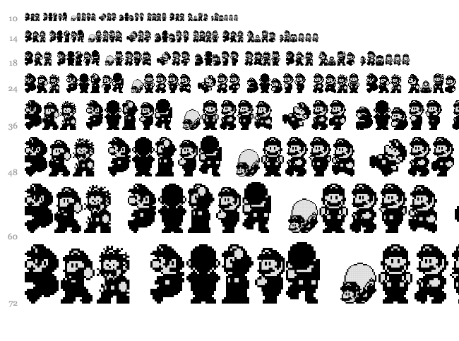 Super Mario World - Mario font waterfall