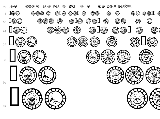 WW Changeling Bats font waterfall