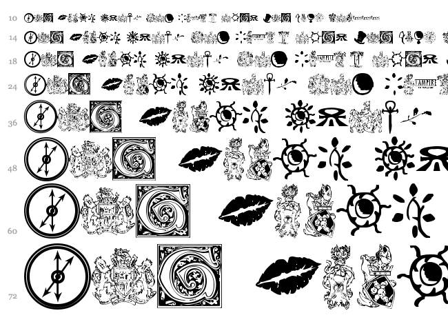 WW Vampire Sigils font waterfall