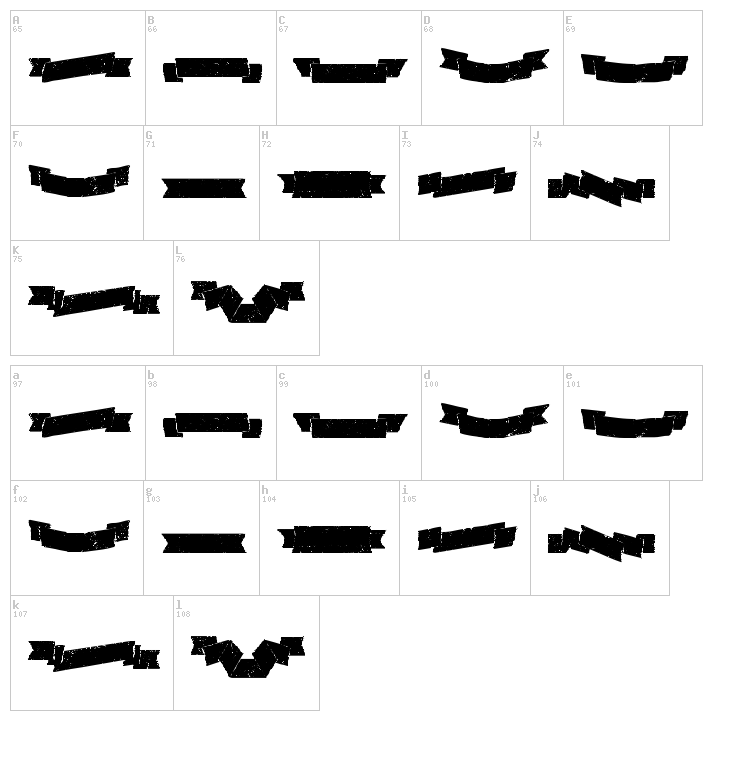 Adhesive Nr. Seven font map