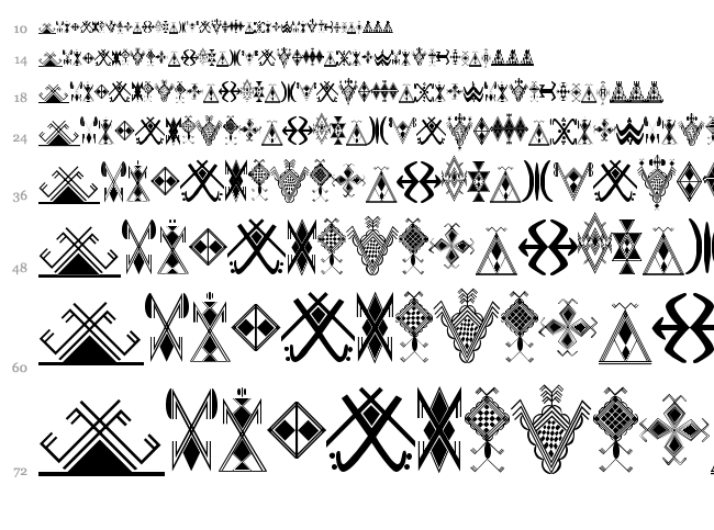 Amazigh Motifs font waterfall