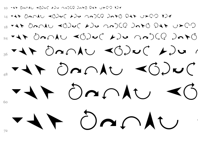 Arrows font waterfall