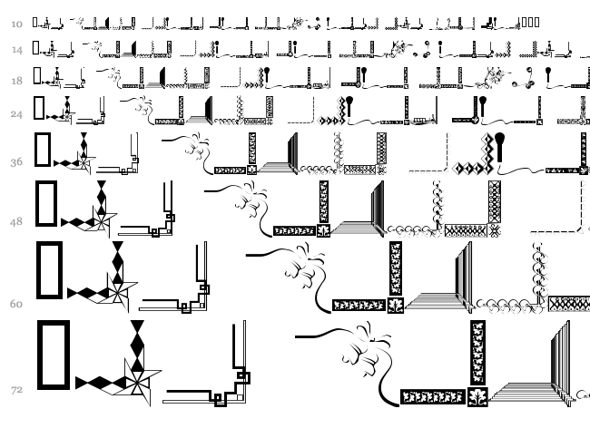 Border Corners font waterfall