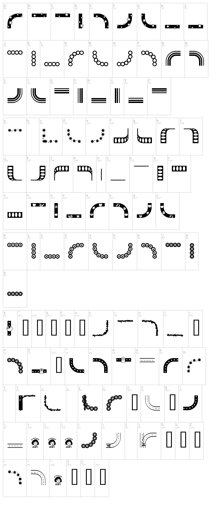 BorderMon font map