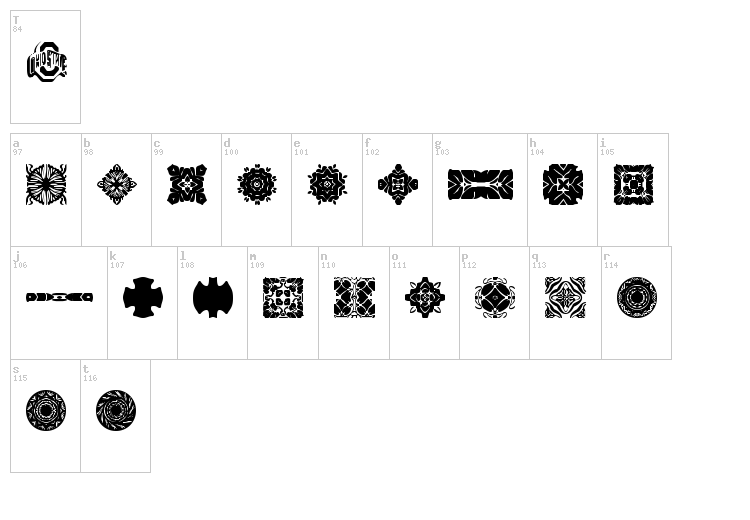 BR 4 My Dad font map