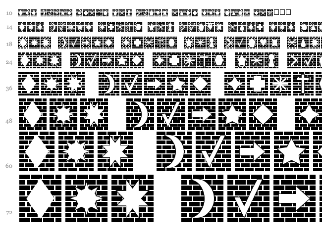 Bricks n Things font waterfall
