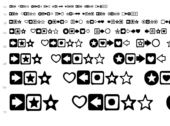 Charms BV font waterfall