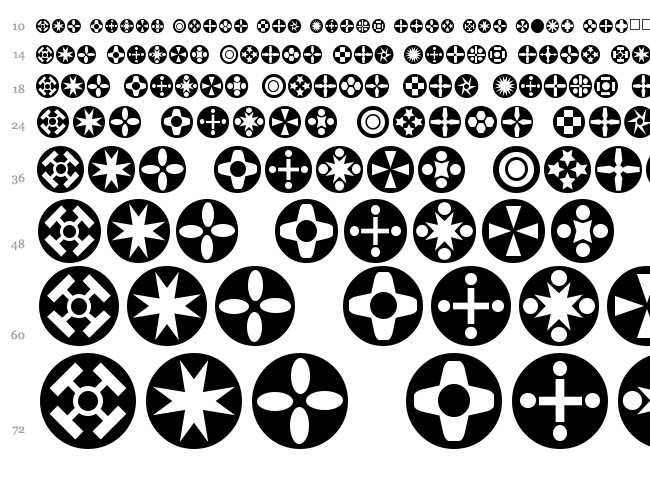 Circle Things font waterfall