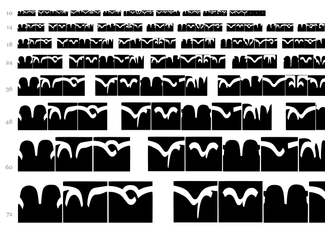 CodedBorder font waterfall