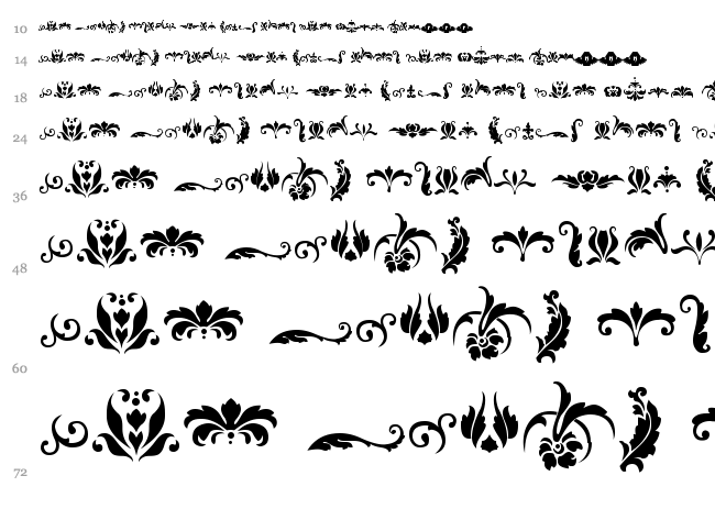 Damask Dings 1 font waterfall