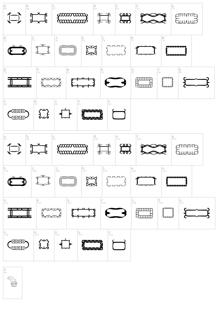 Elegance Two font map
