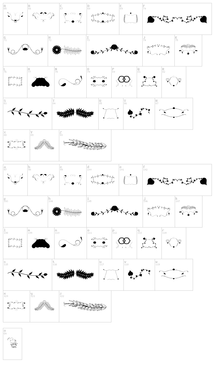 Florality font map