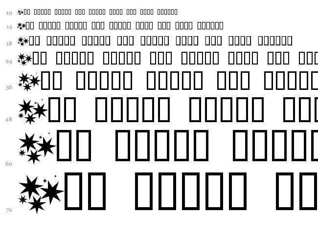 Freaking Stars font waterfall