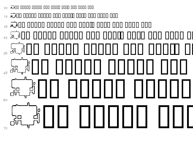 Future Boxes font waterfall