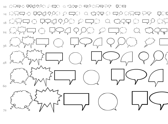 Komika Bubbles font waterfall