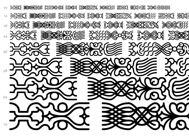 Line Dings BRK font waterfall