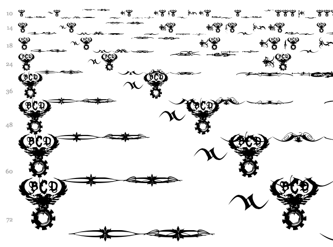 Marquis De Sade Ornaments font waterfall