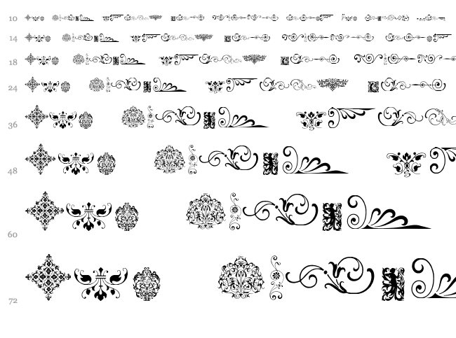 Neoclassic Fleurons font waterfall