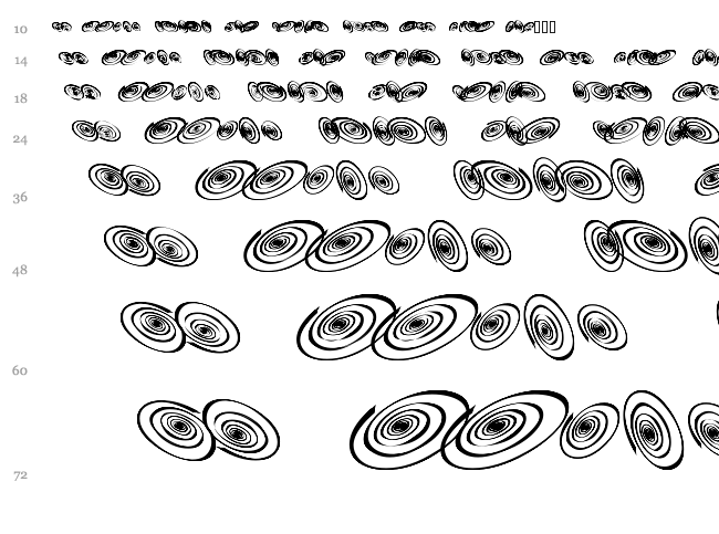 Omega Swirls font waterfall