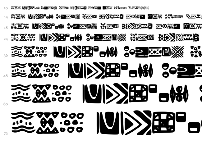 Patterns font waterfall