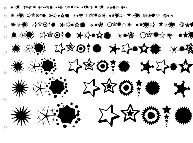 PizzaDude Stars font waterfall