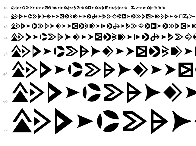 Pointers font waterfall