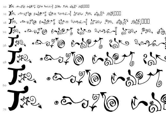 Polywog font waterfall