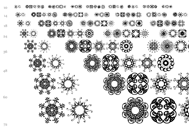 Rosette 110621 font waterfall