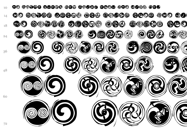 Spirals font waterfall