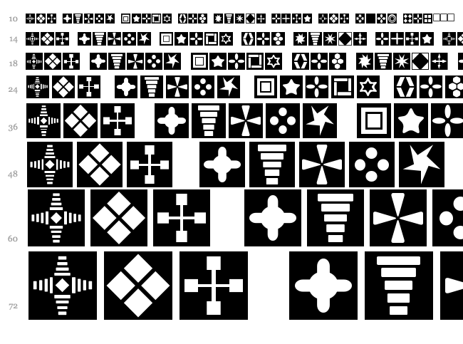Square Things font waterfall