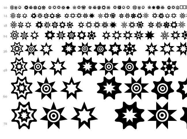 Star Things font waterfall